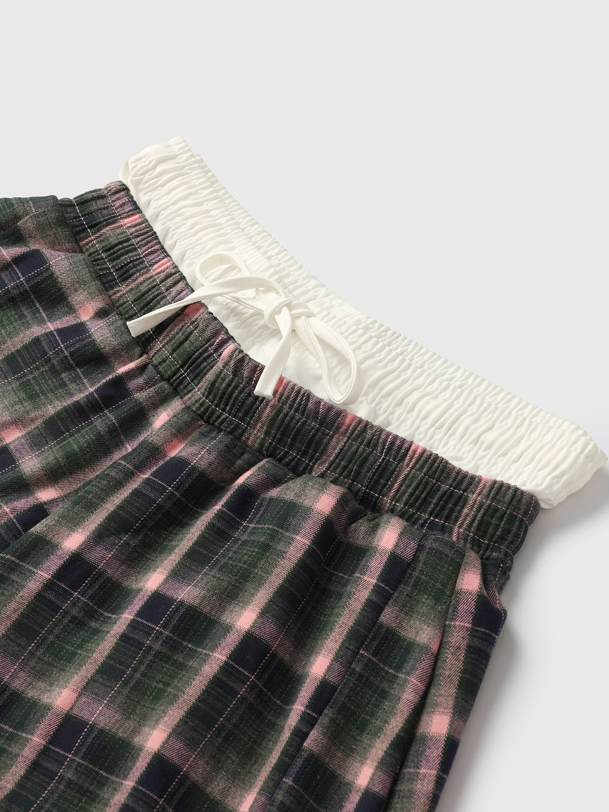 Plaid Ease Pants - Green Pink