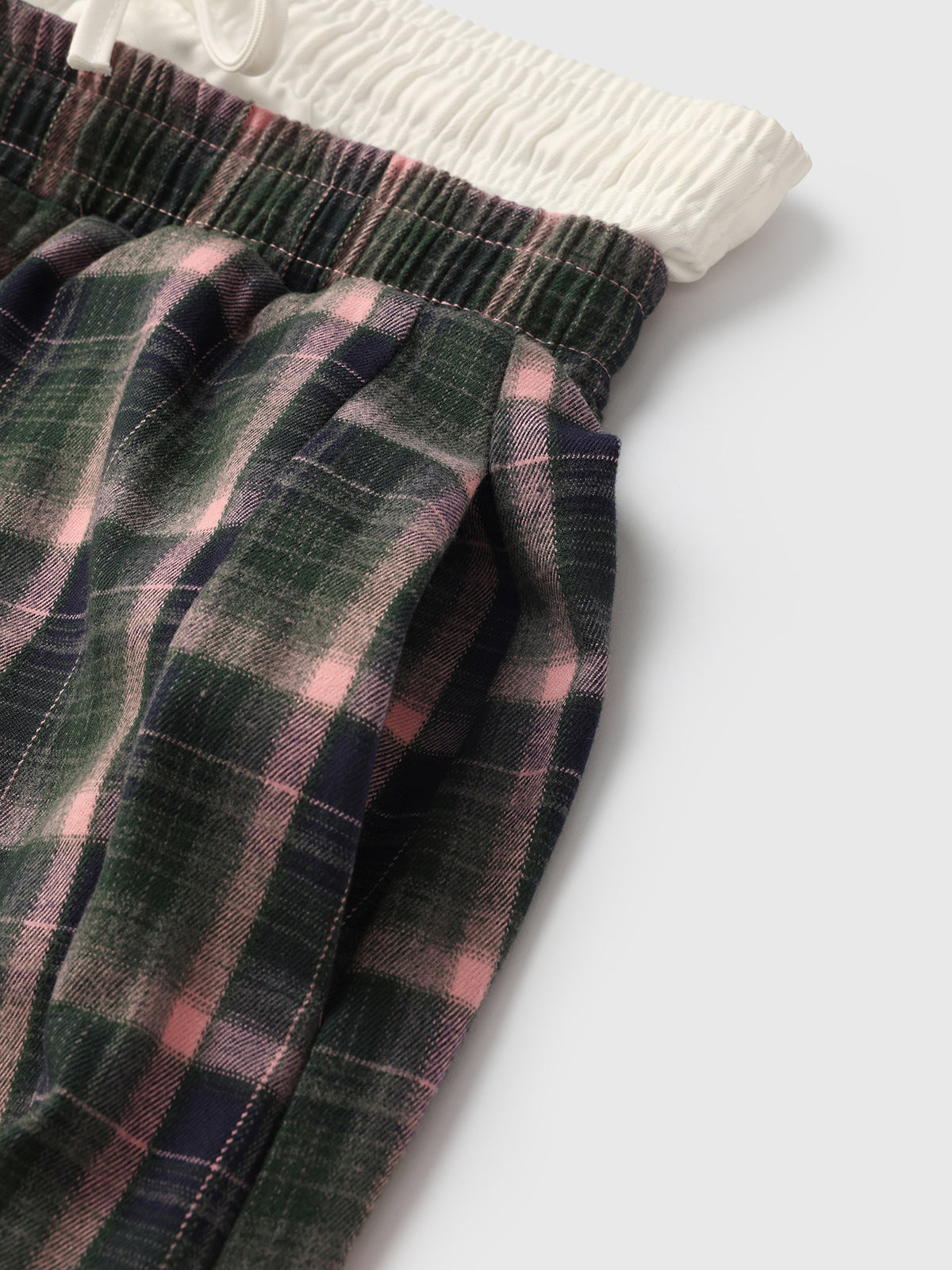 Plaid Ease Pants - Green Pink