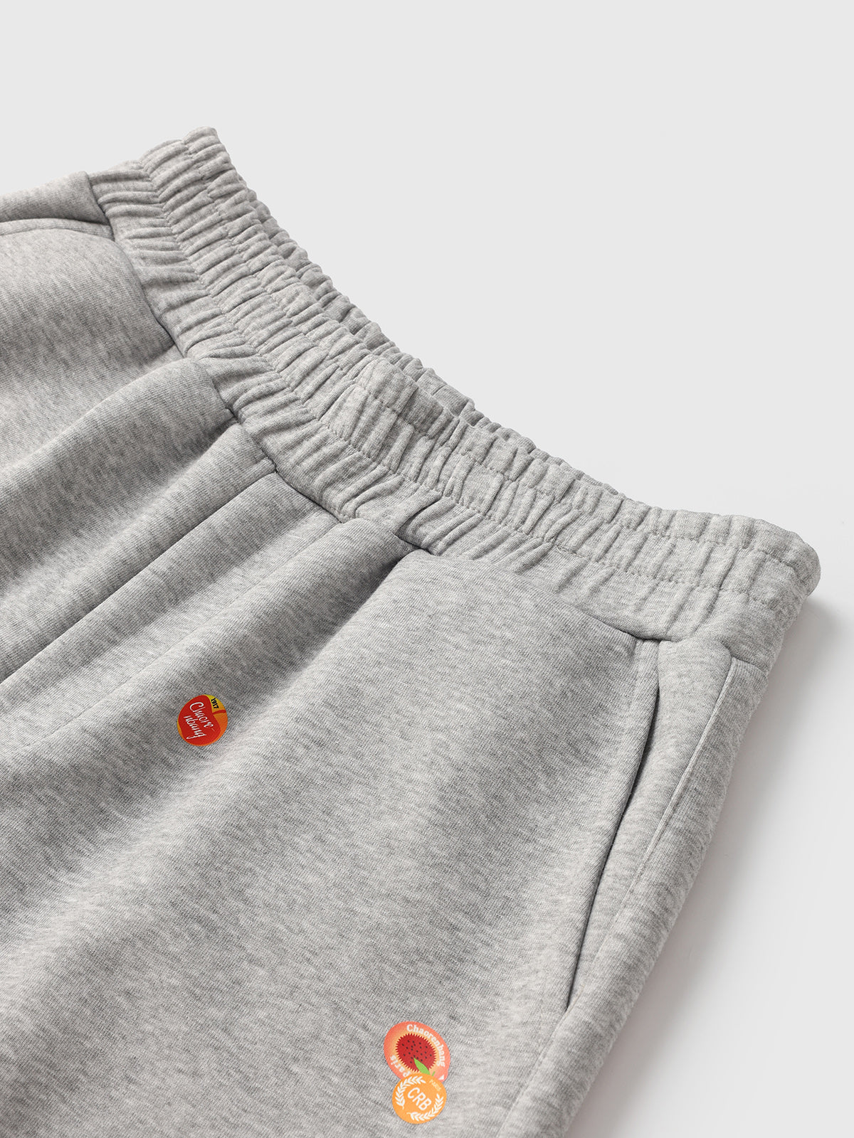 Sticker Patch Pants - Light Grey