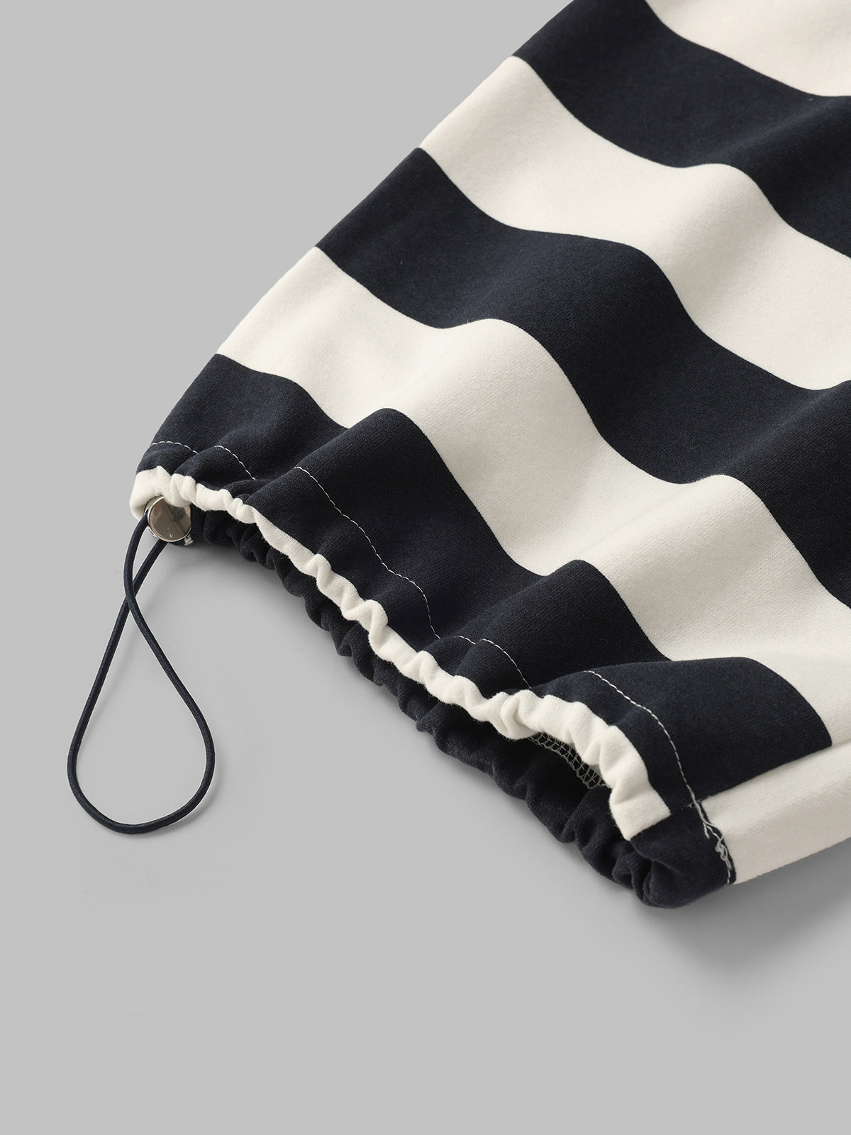 Wide Stripe Pants - Black White