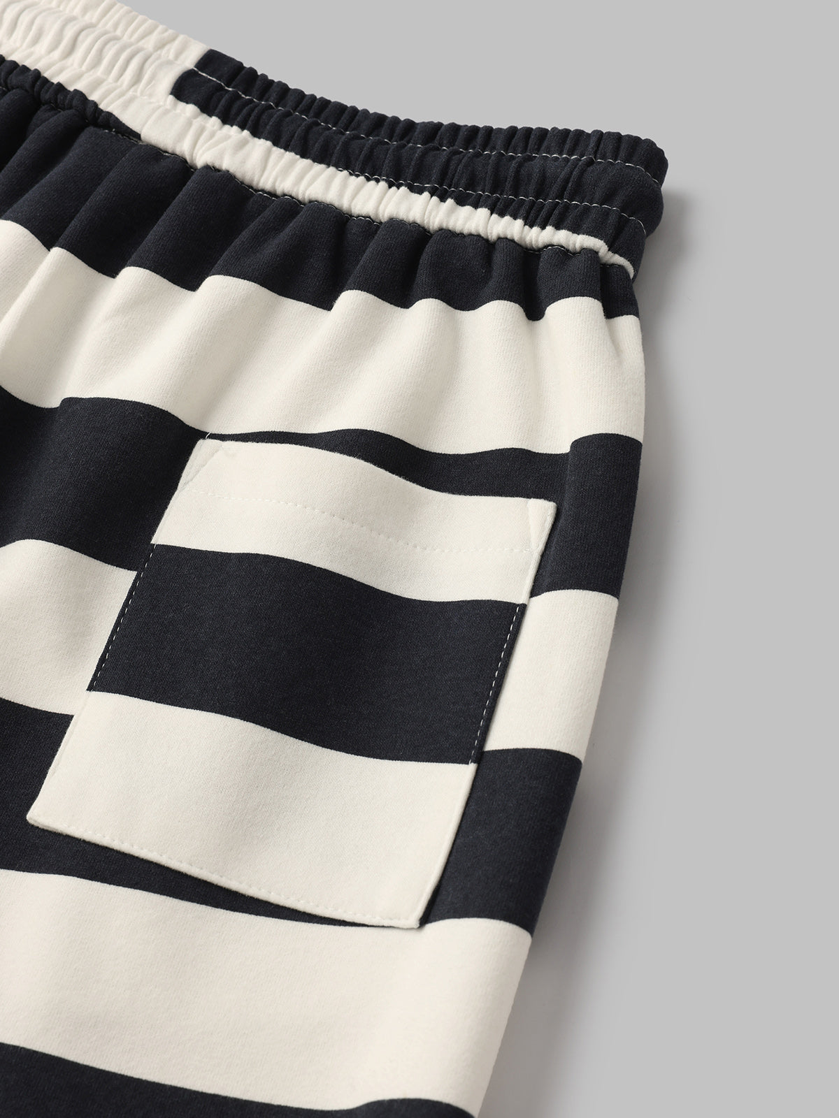 Wide Stripe Pants - Black White