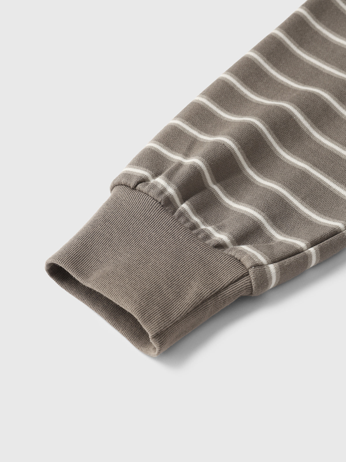 Stripe Mood Sweatshirt - Taupe Brown
