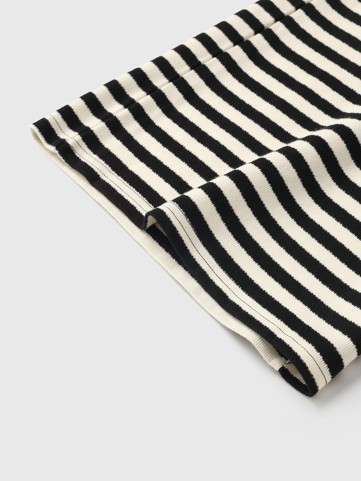 Knitted Stripe Pants - Black White