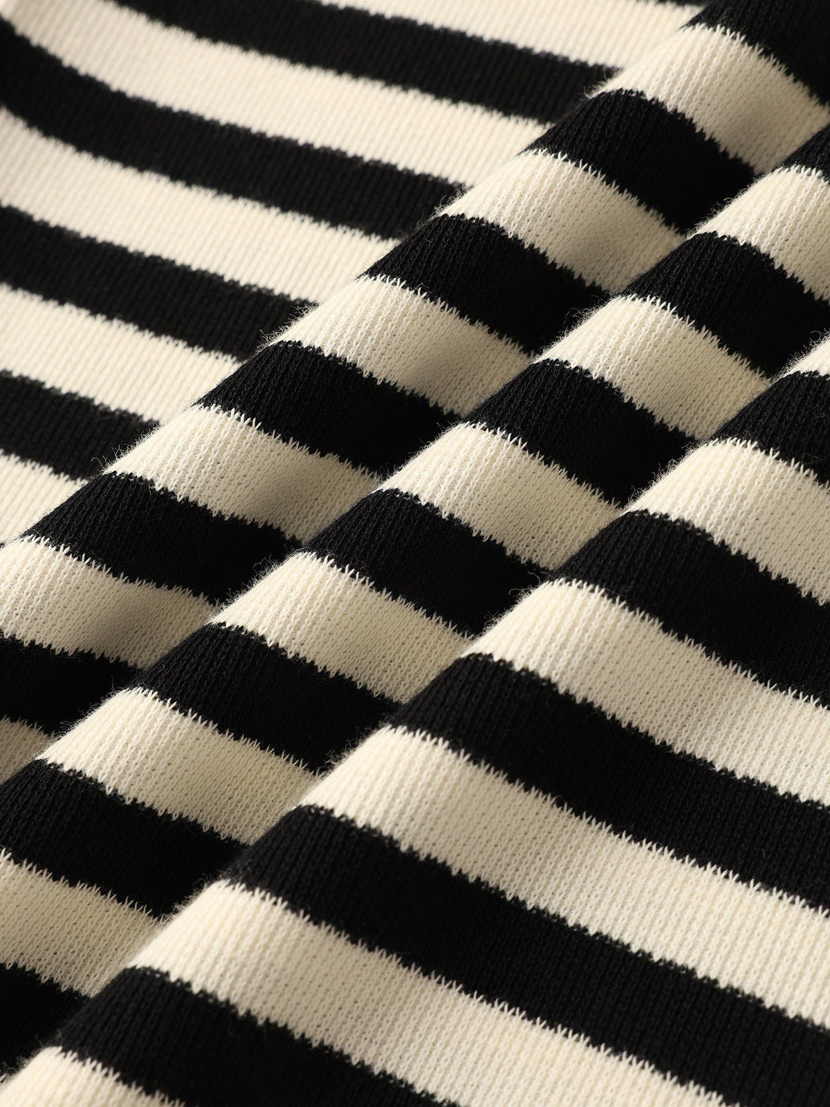Knitted Stripe Pants - Black White