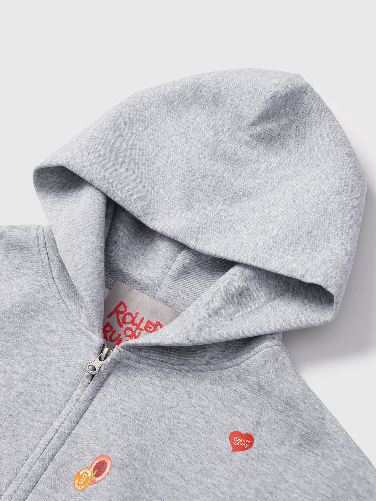 Doodle Zip Hoodie - Cloud Grey
