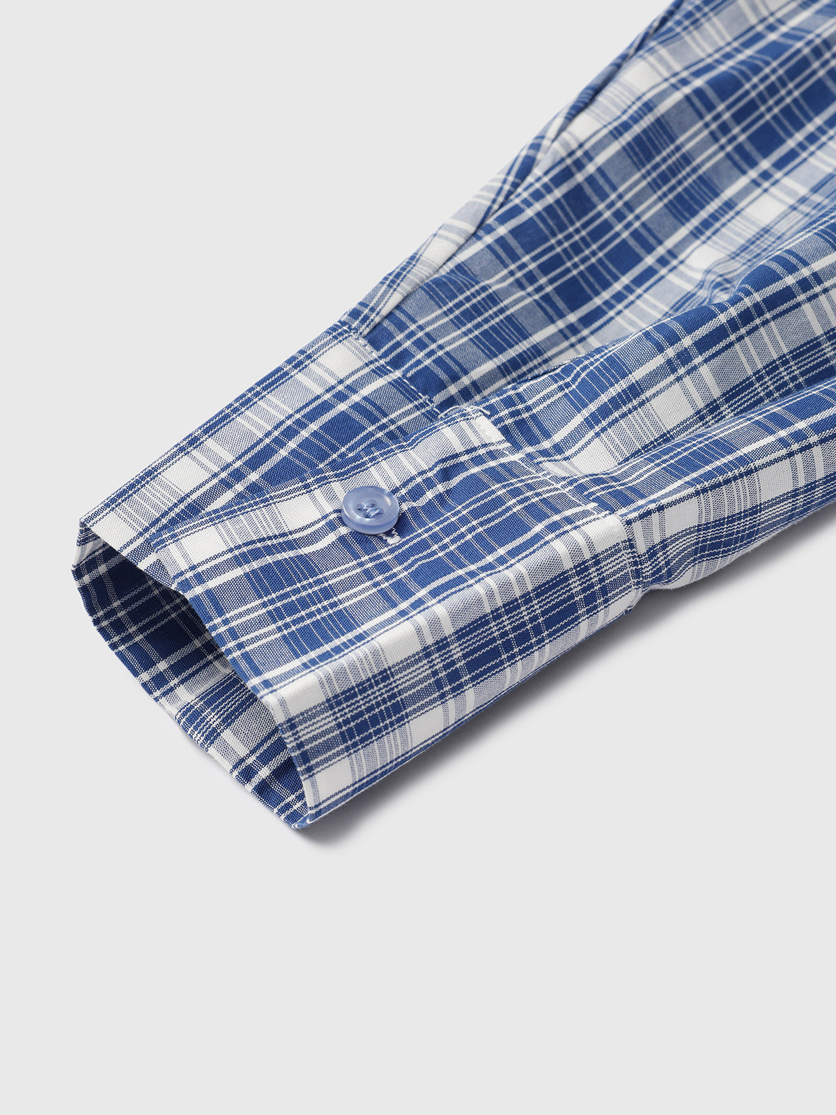 Blue Plaid Embroidered Detail Shirt – Navy Blue