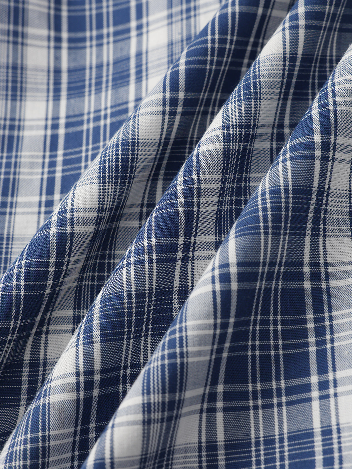 Blue Plaid Embroidered Detail Shirt – Navy Blue