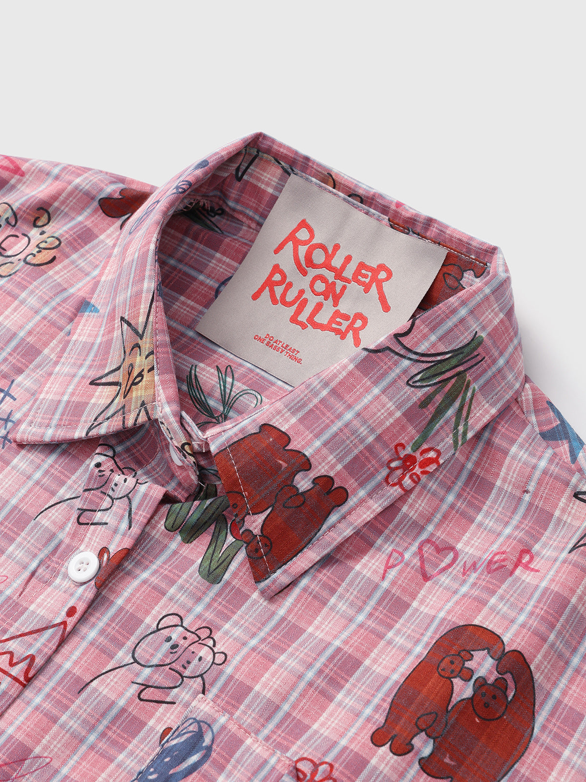 Graphic Button-Up Shirt – Multi Pink