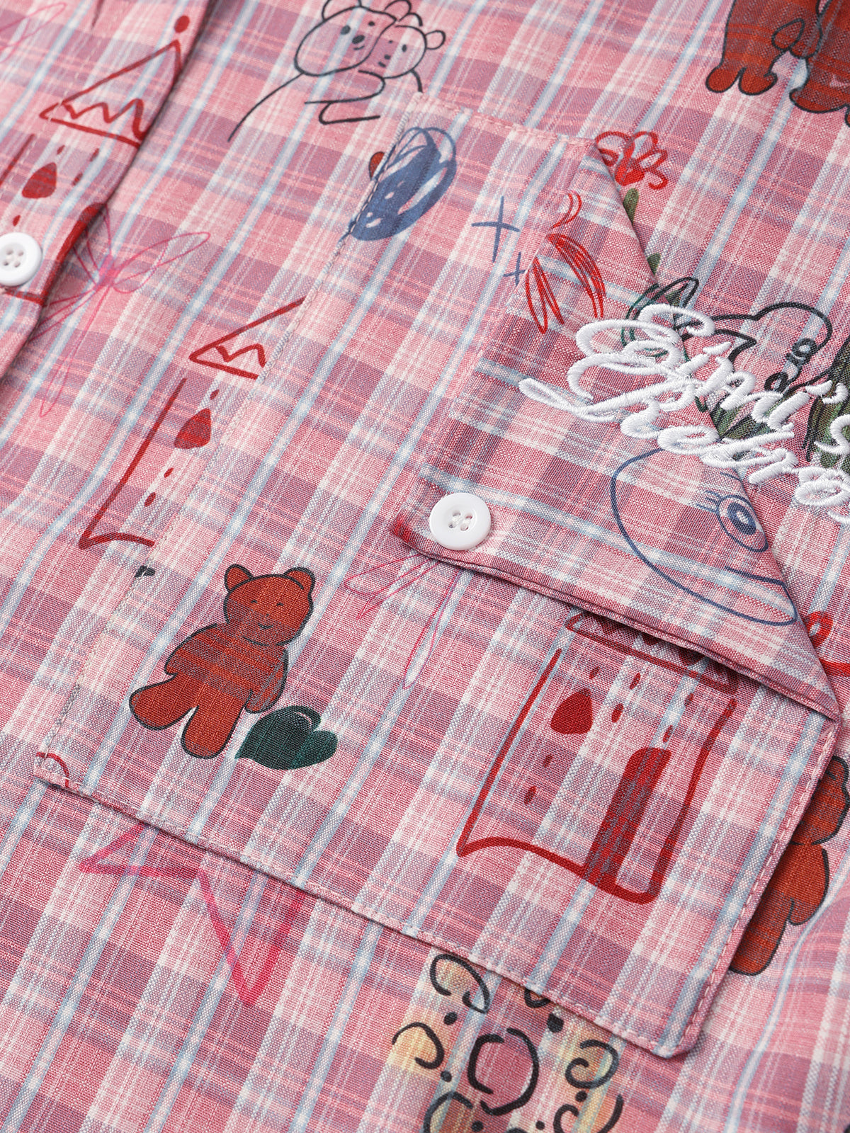 Graphic Button-Up Shirt – Multi Pink