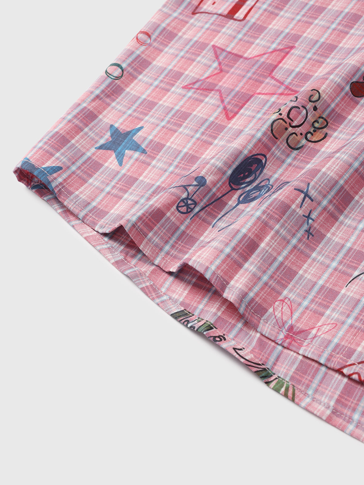 Graphic Button-Up Shirt – Multi Pink