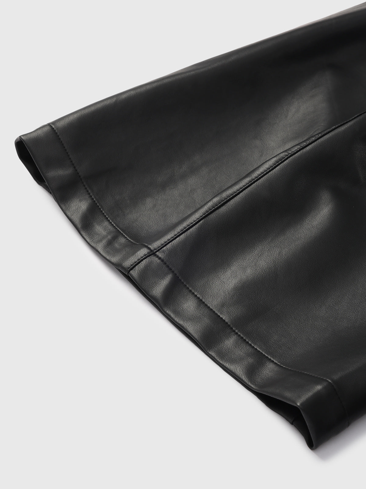 Lockstep Leather Shorts - Black Ink