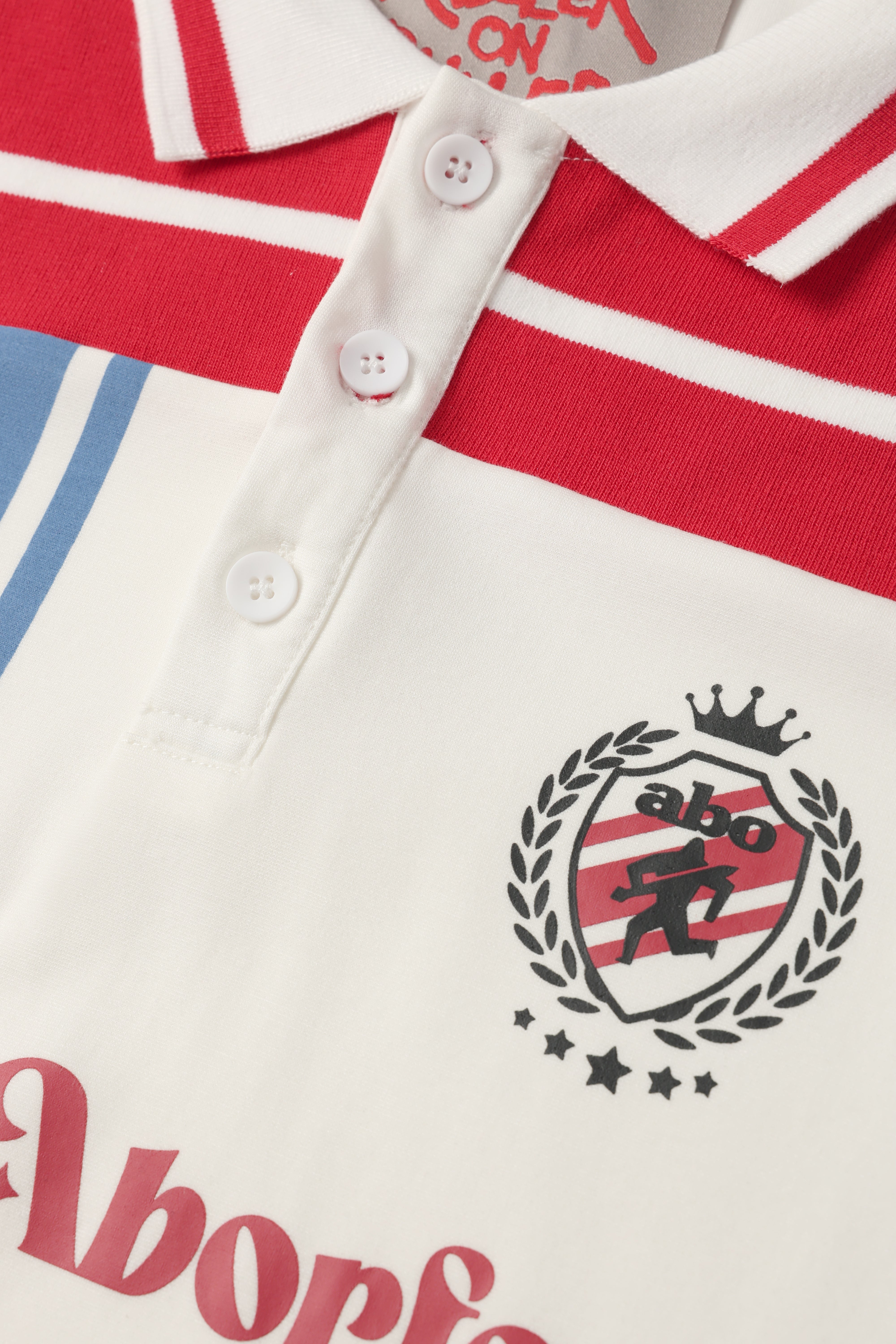 Striped Polo Long Sleeve Shirt – Clear White
