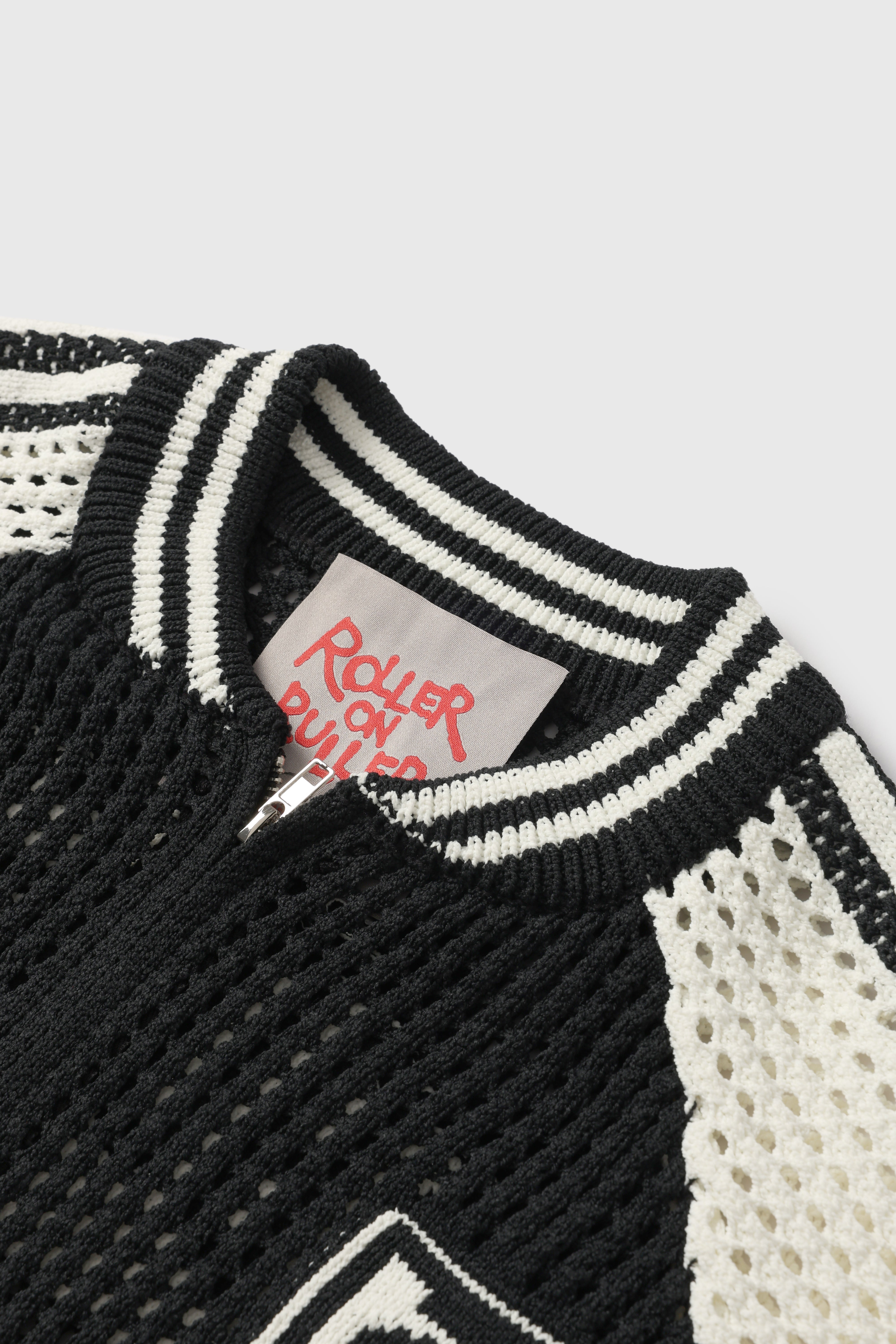 Mesh Varsity Zip Jacket – Bold Black