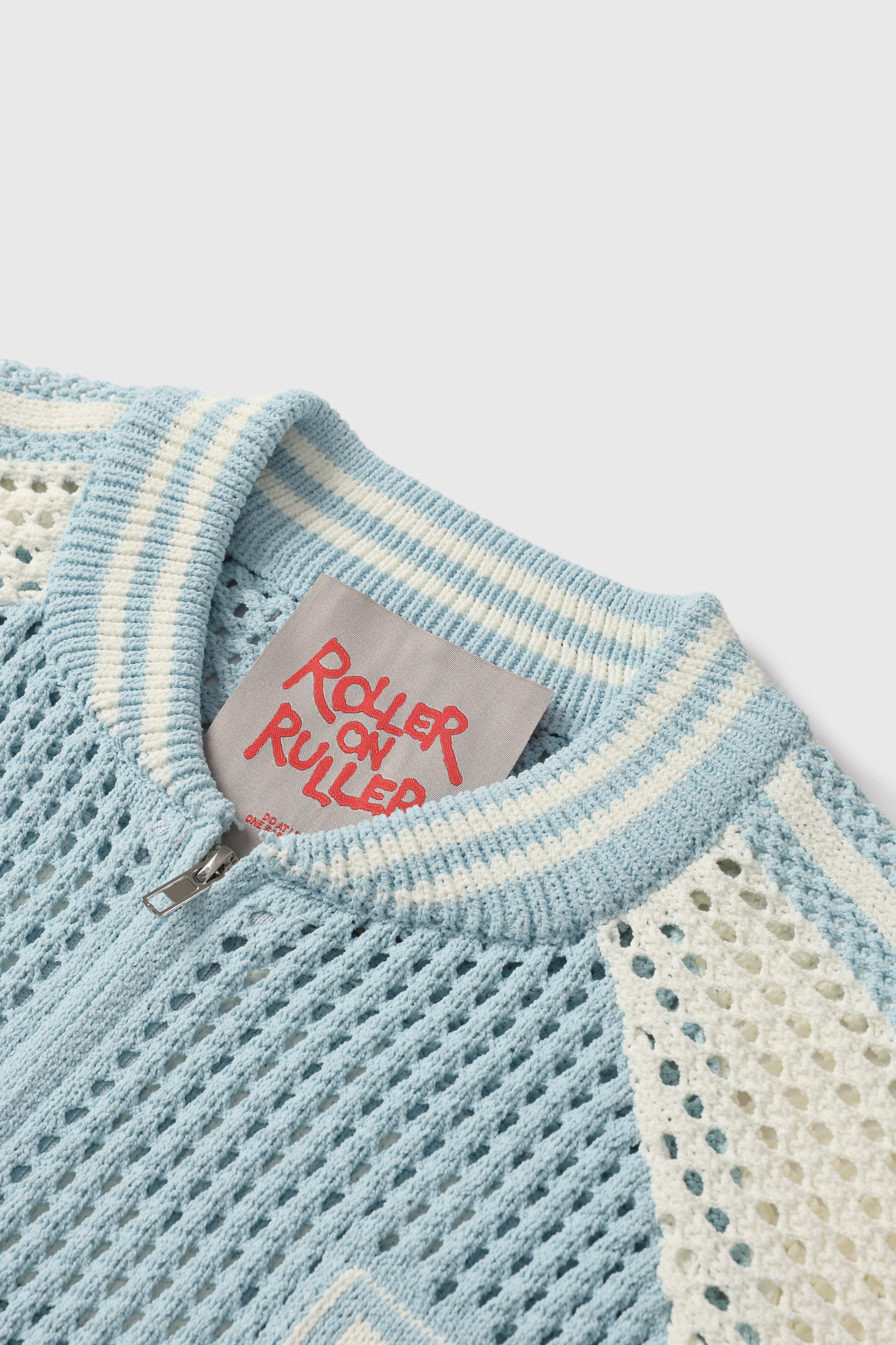 Mesh-Knit Zip-Up Sports Jacket – Powder Blue
