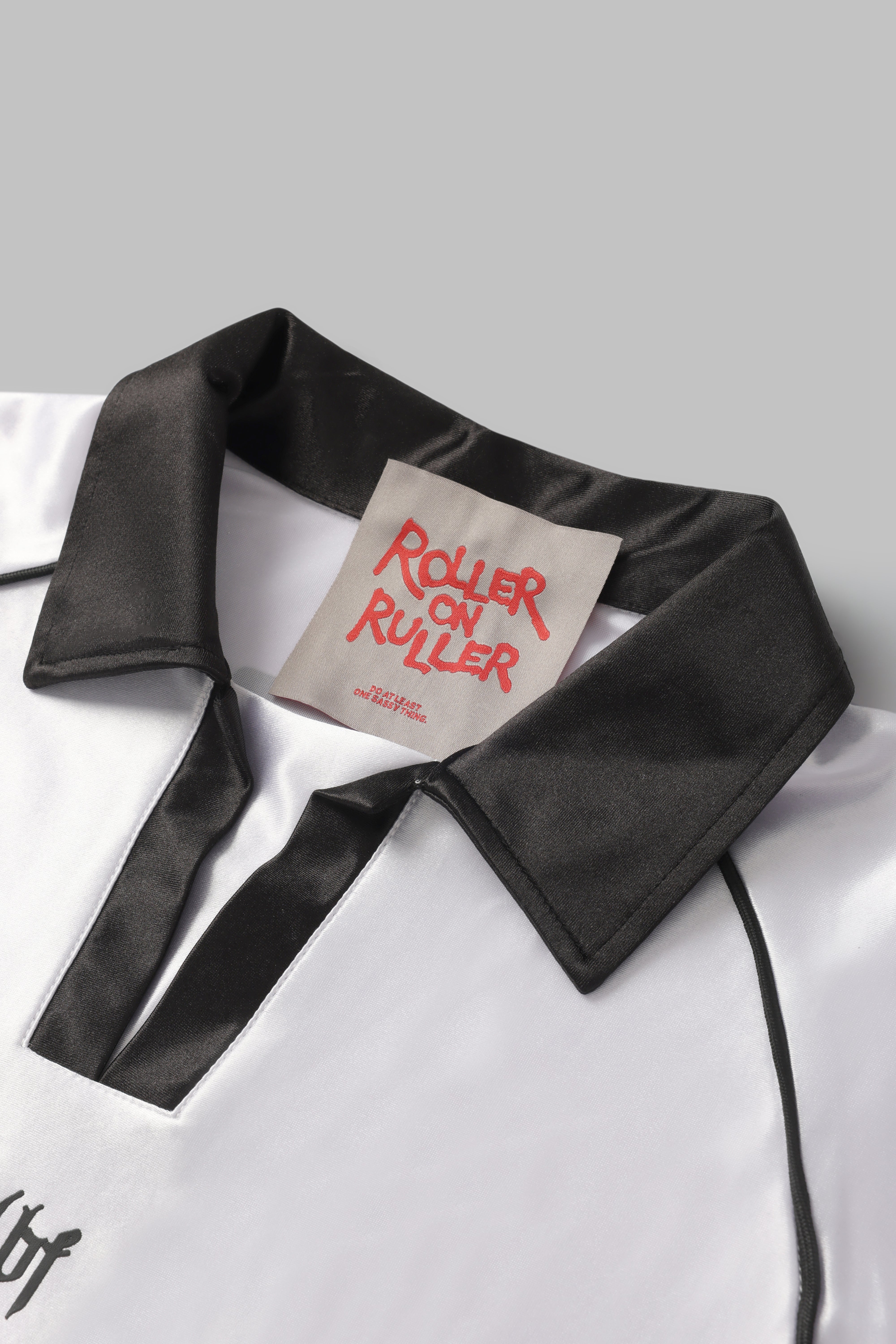 Oversized Sports Jersey Shirt – White Black