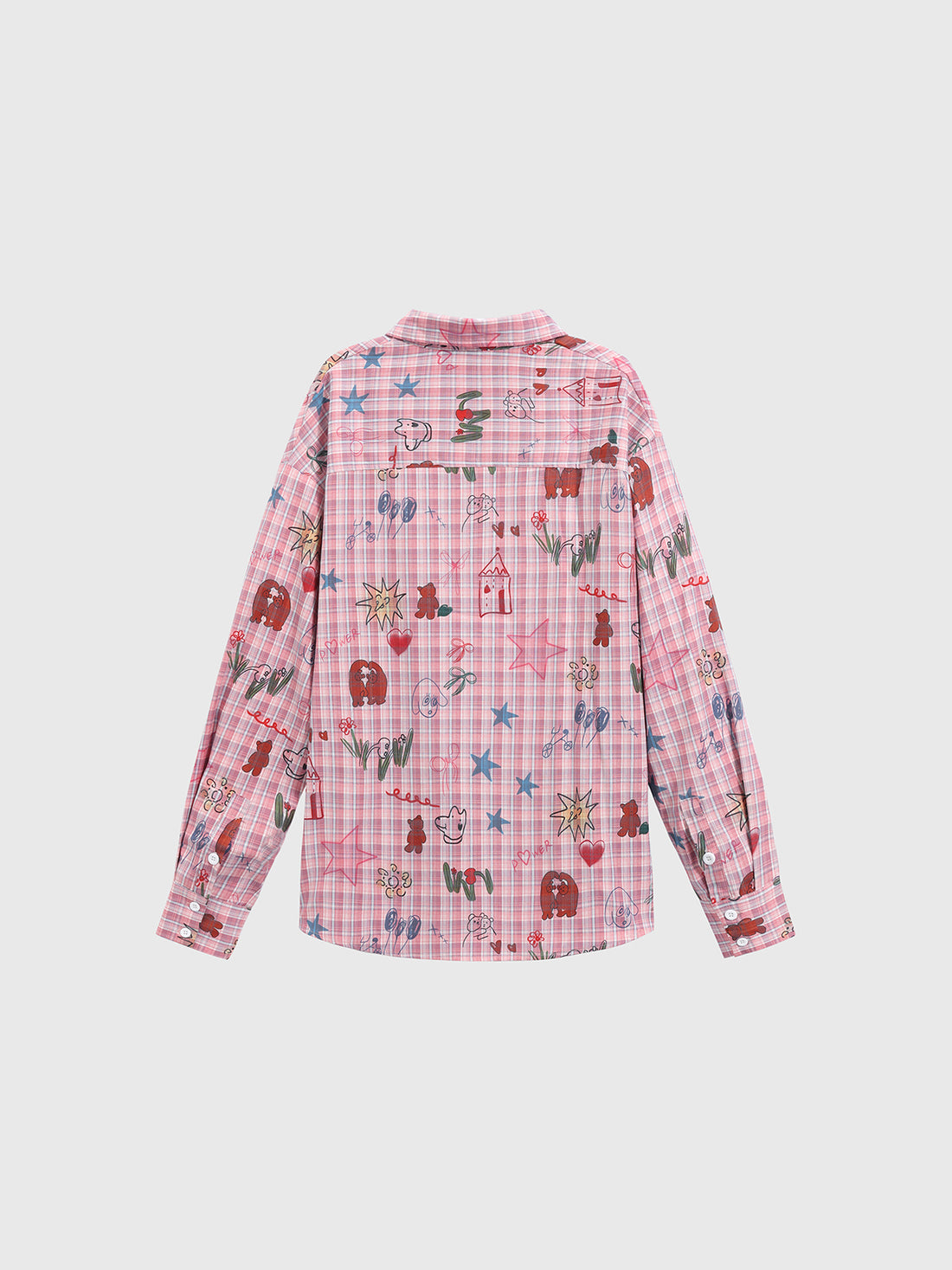Graphic Button-Up Shirt – Multi Pink