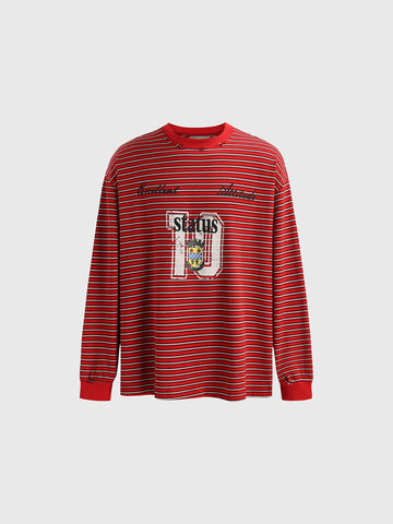 Banner Line Sweatshirt - Red Multi