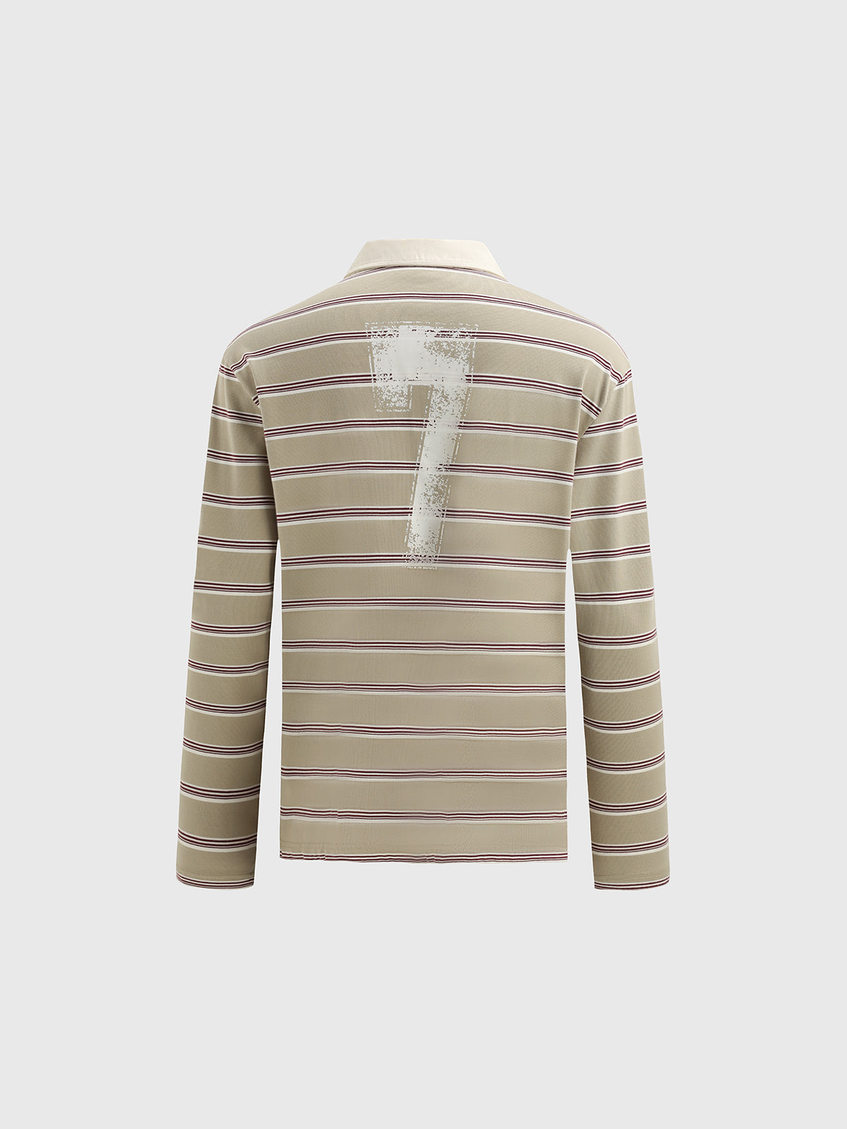 Rulebook Polo Sweatshirt - Cream Stripe