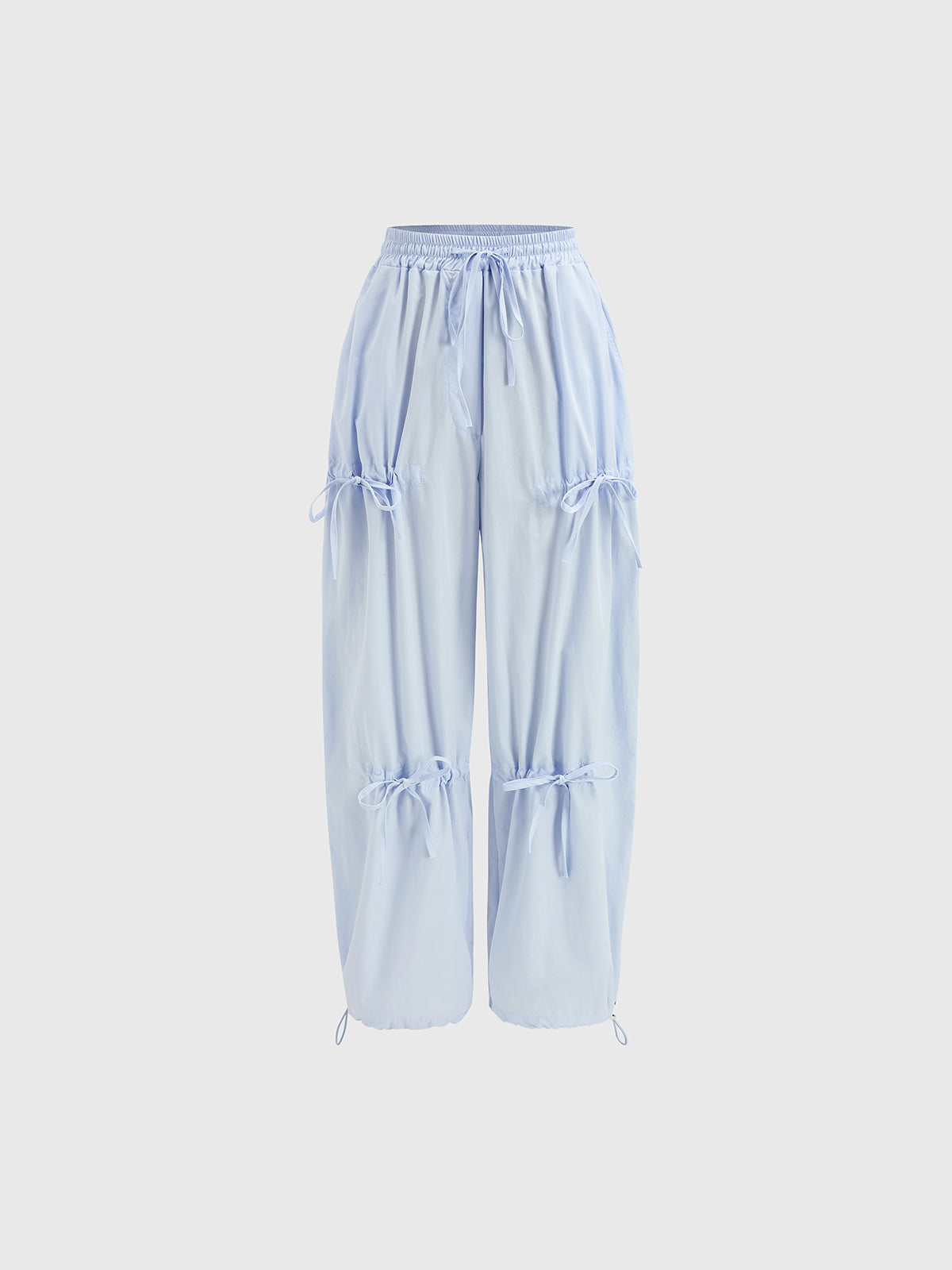 Idle Tab Bow Pants – Mist Blue