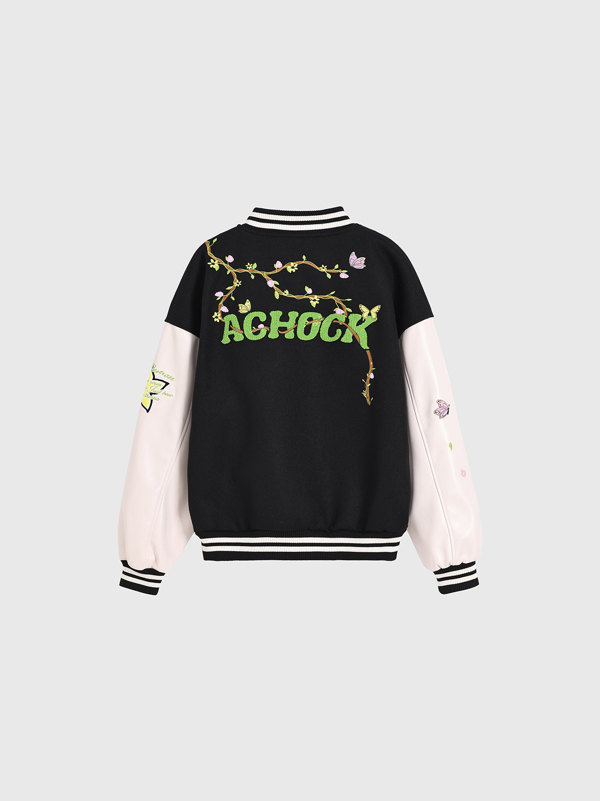 Afterclass Bloom Varsity Jacket - Noir Cream