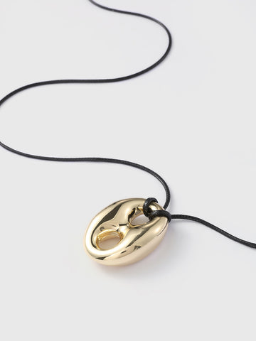 Heartbeat Cord Necklace – Golden Black