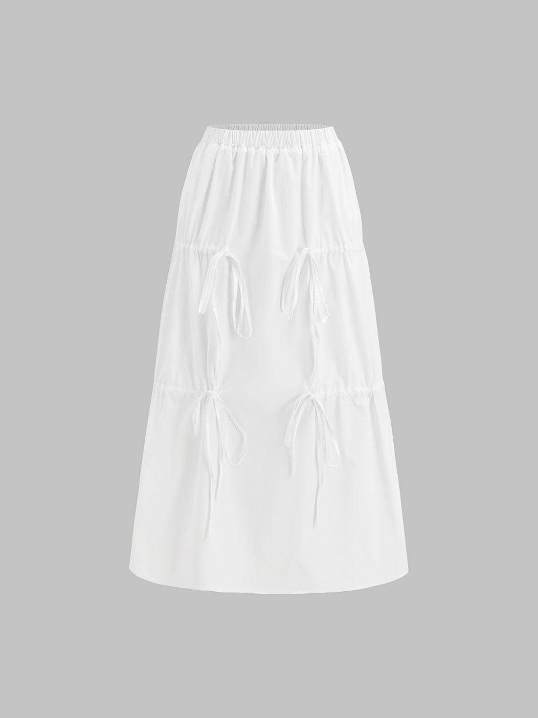Idle Tab Bow Skirt – Mist Blue