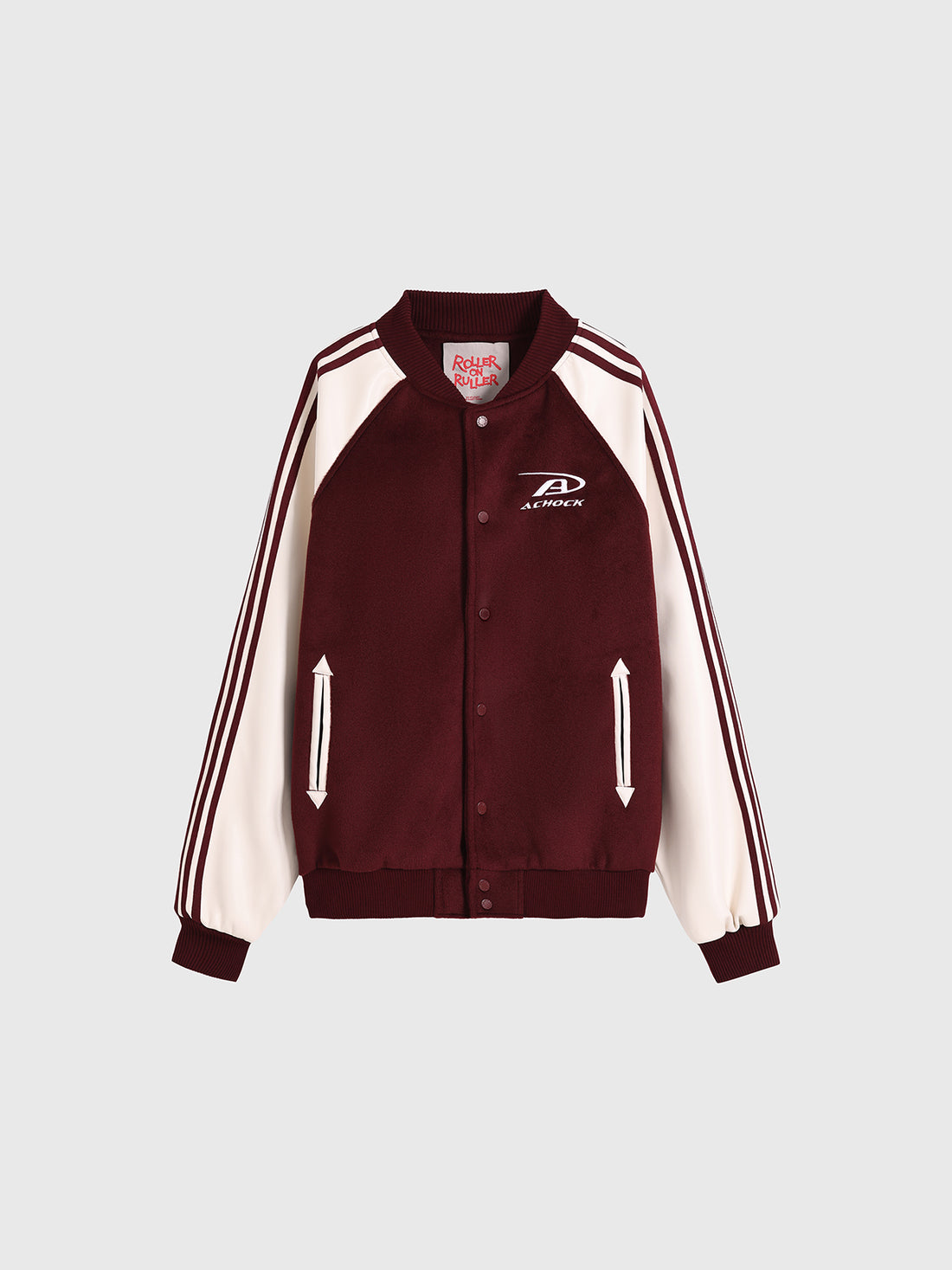 Hallpass Bomber Jacket - Wine Cream