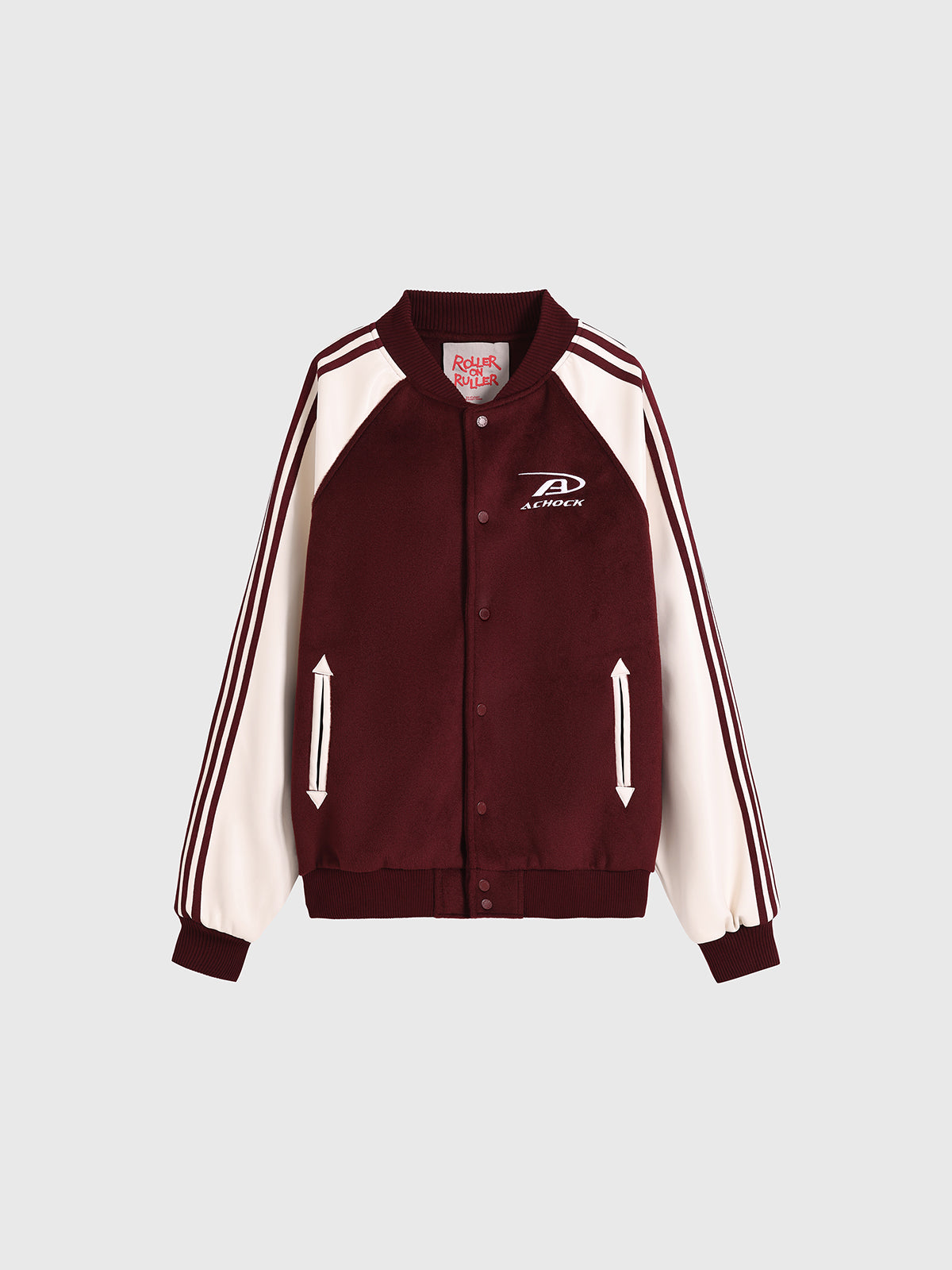 Hallpass Bomber Jacket - Wine Cream