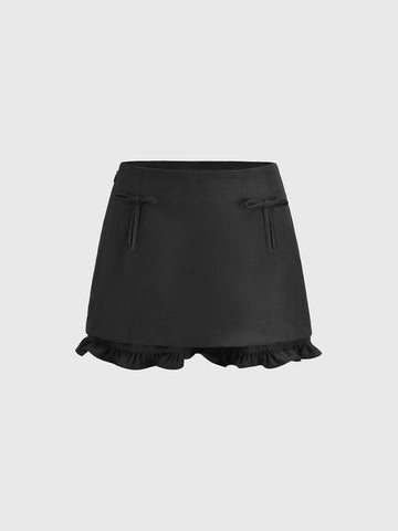 Shadow Trim Skirt – Ink Black