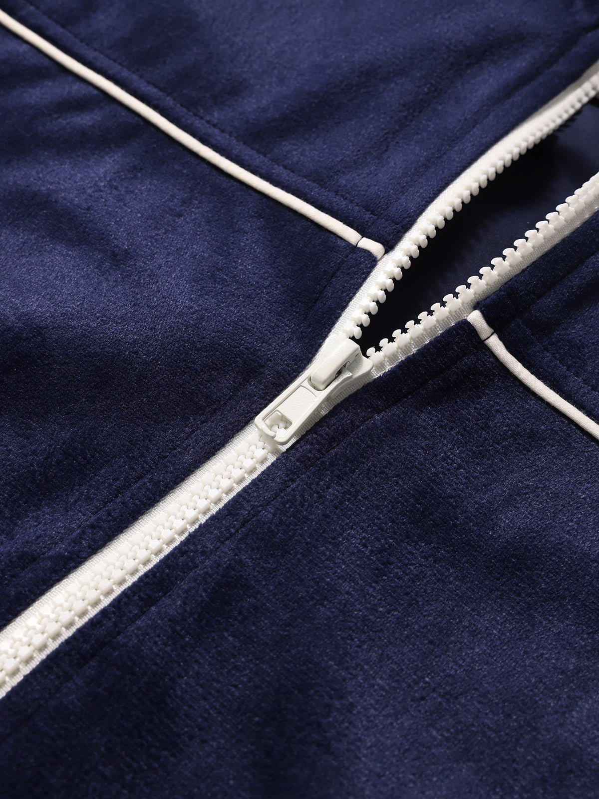 Parallel Lines Zip Jacket – Navy Blue