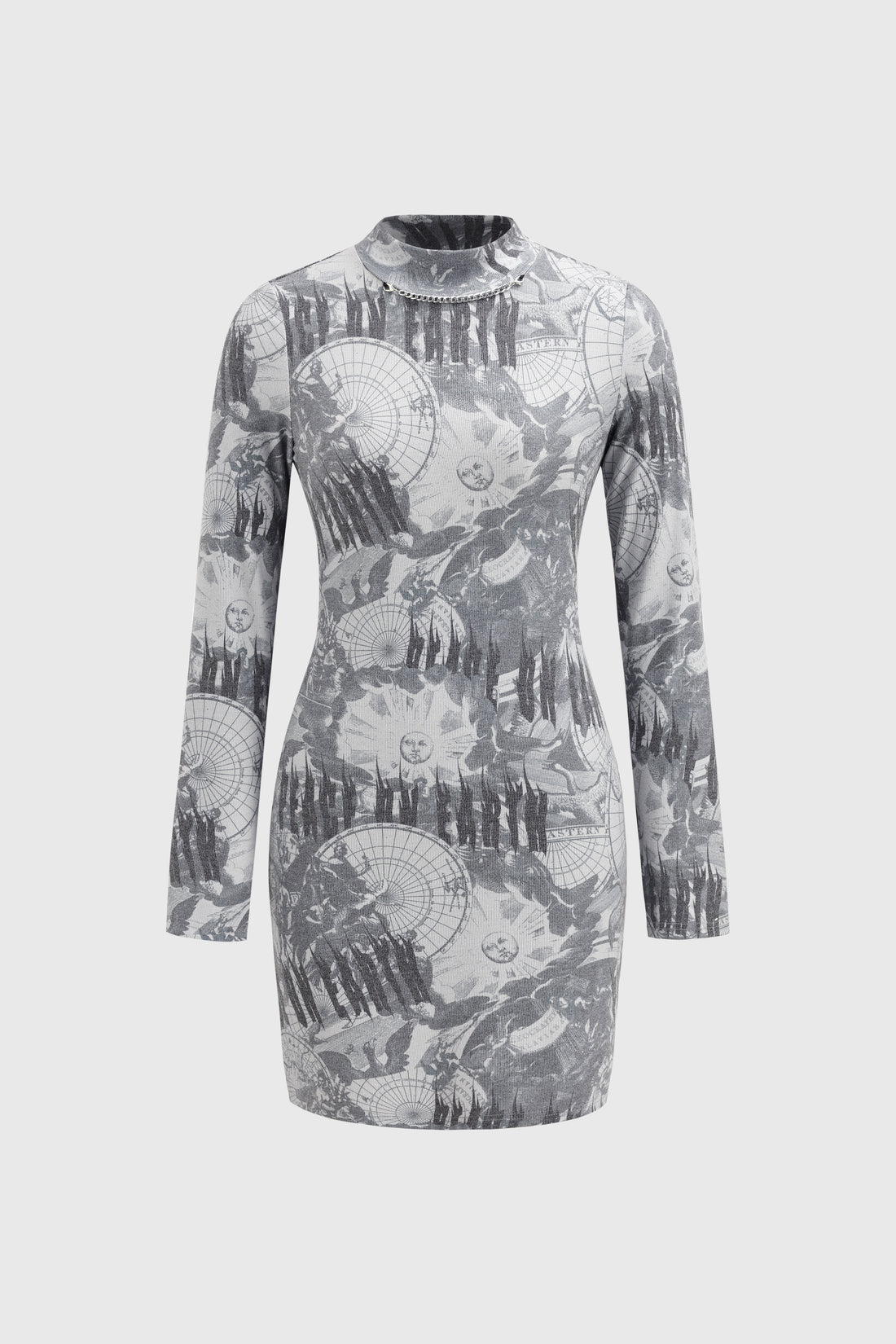 Drafted Out Longsleeve Dress - Fog Route