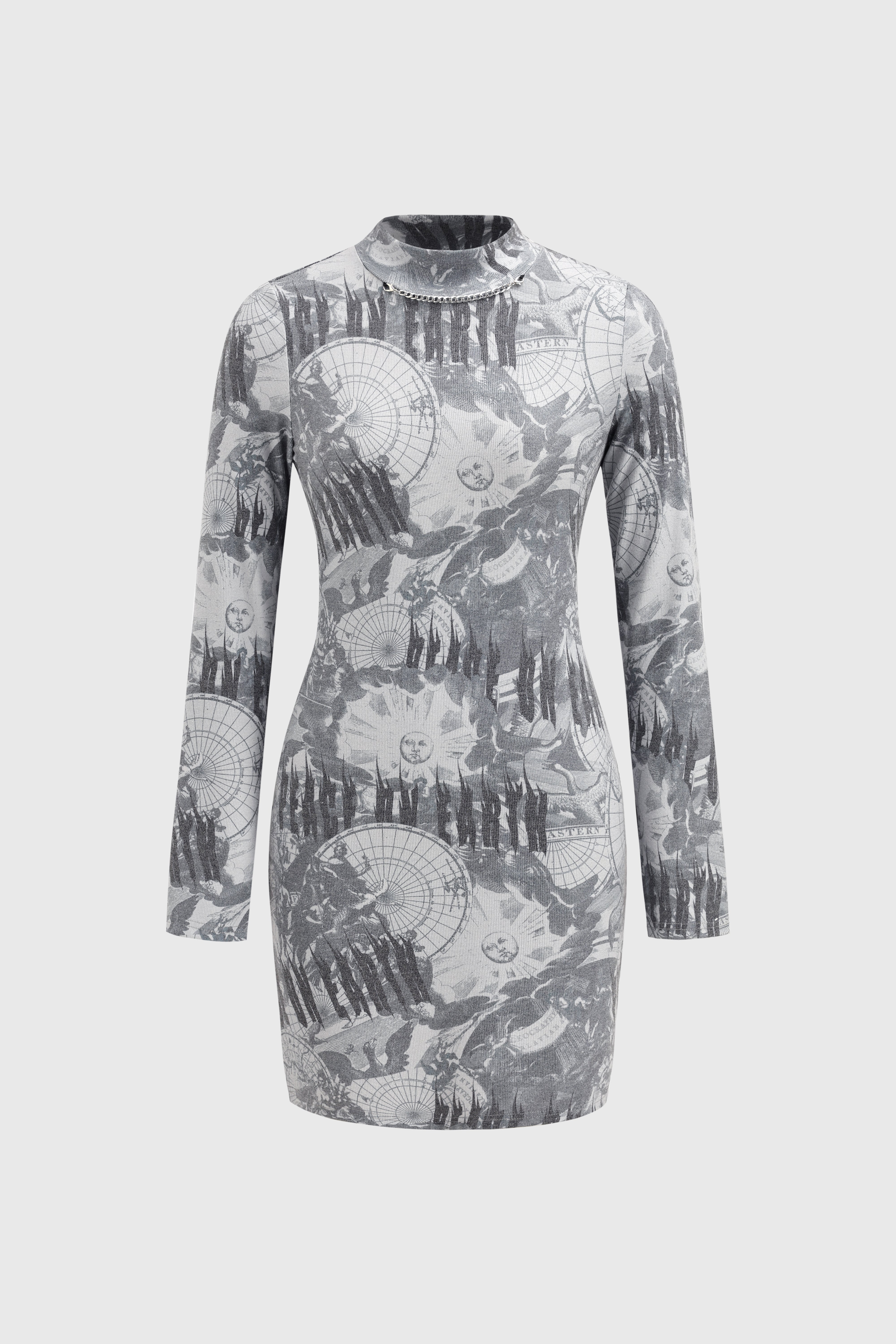Drafted Out Longsleeve Dress - Fog Route