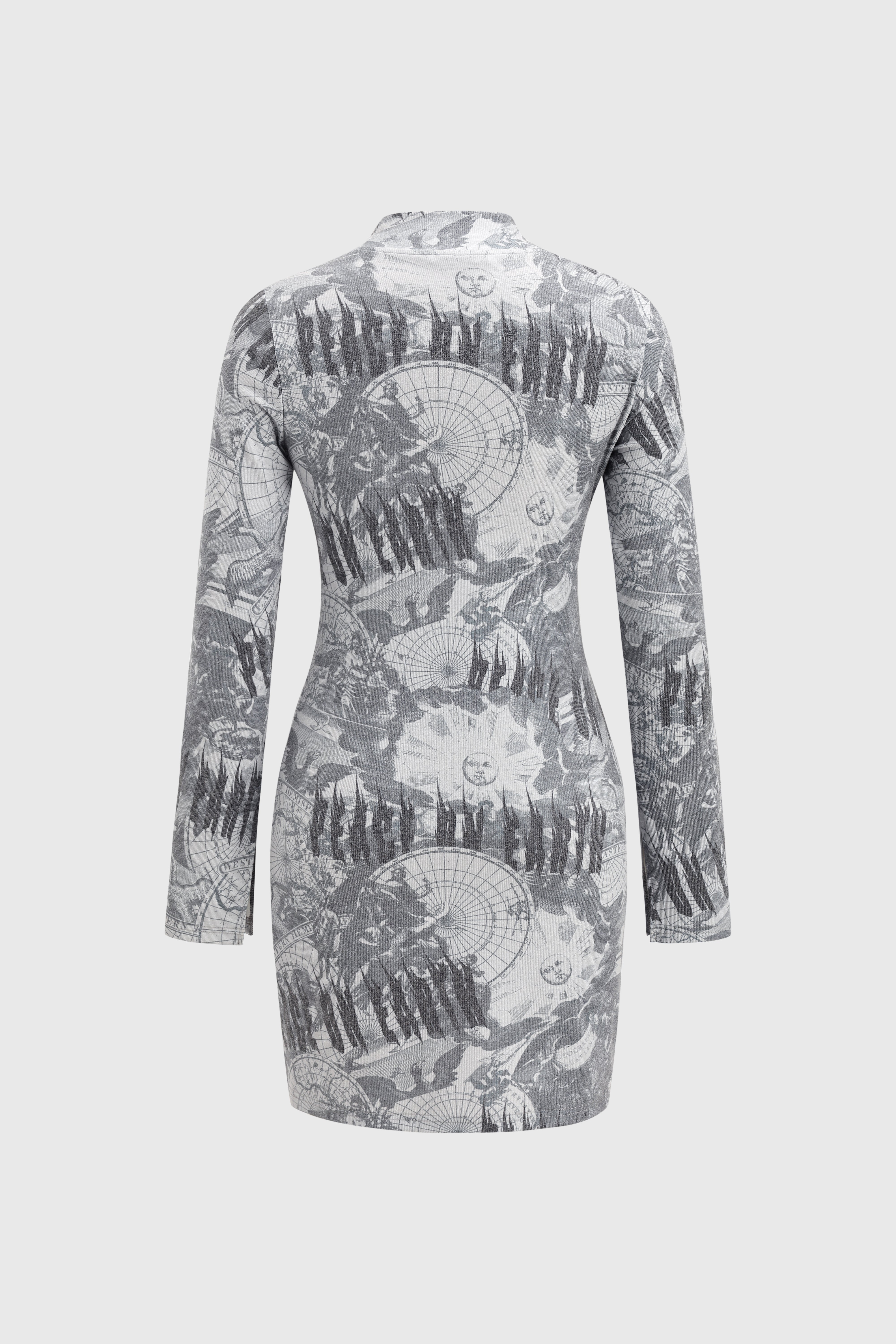 Drafted Out Longsleeve Dress - Fog Route