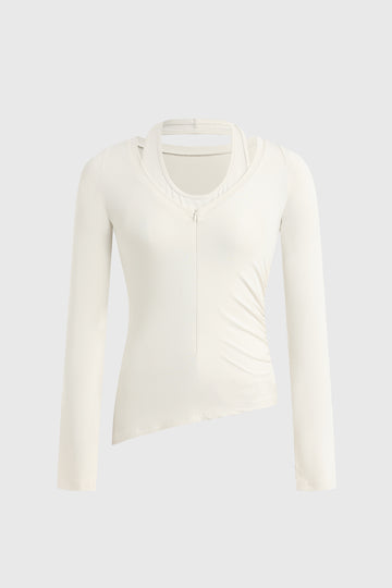 Double Serve Layered Sleeve Top – Milk White