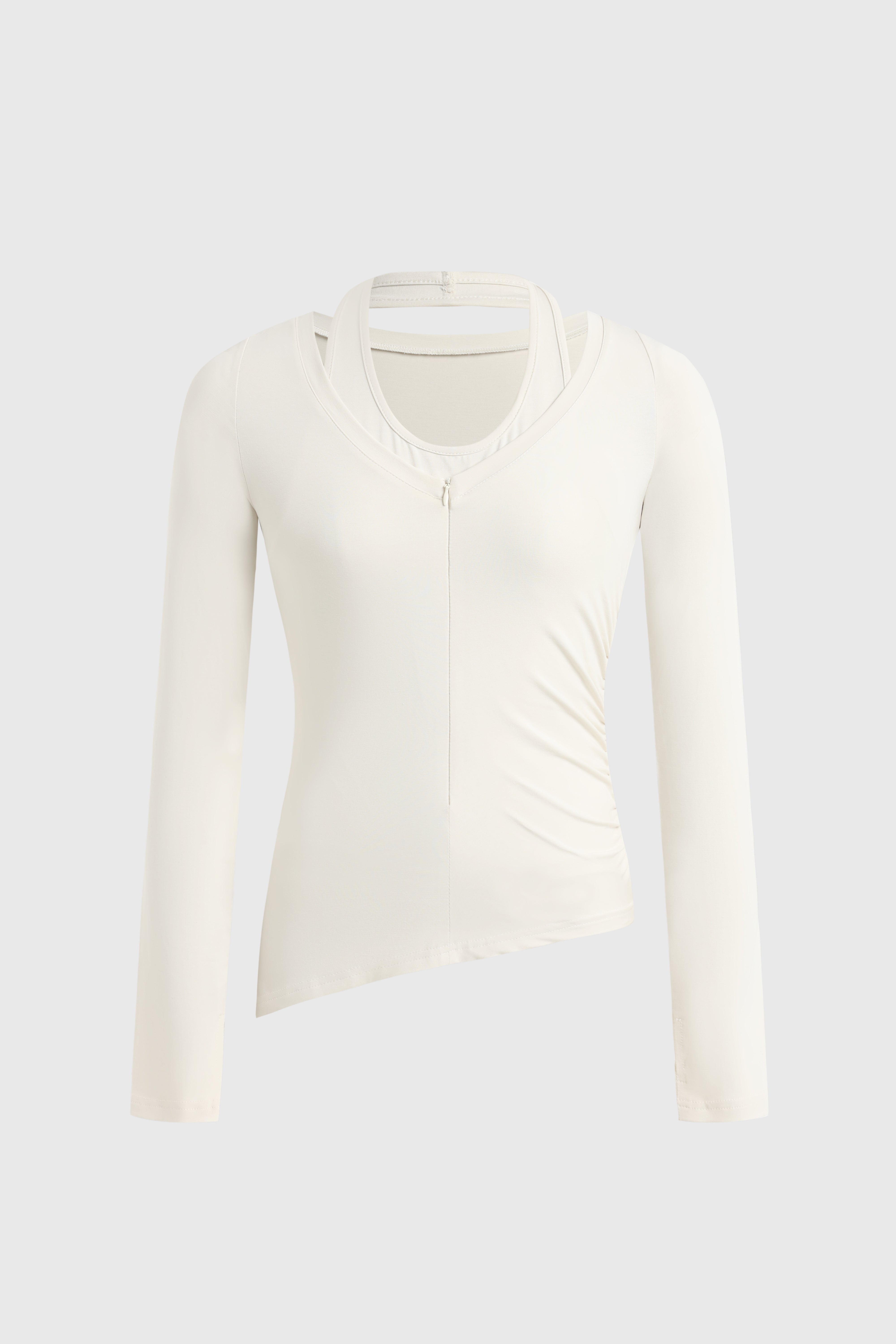 Double Serve Layered Sleeve Top – Milk White