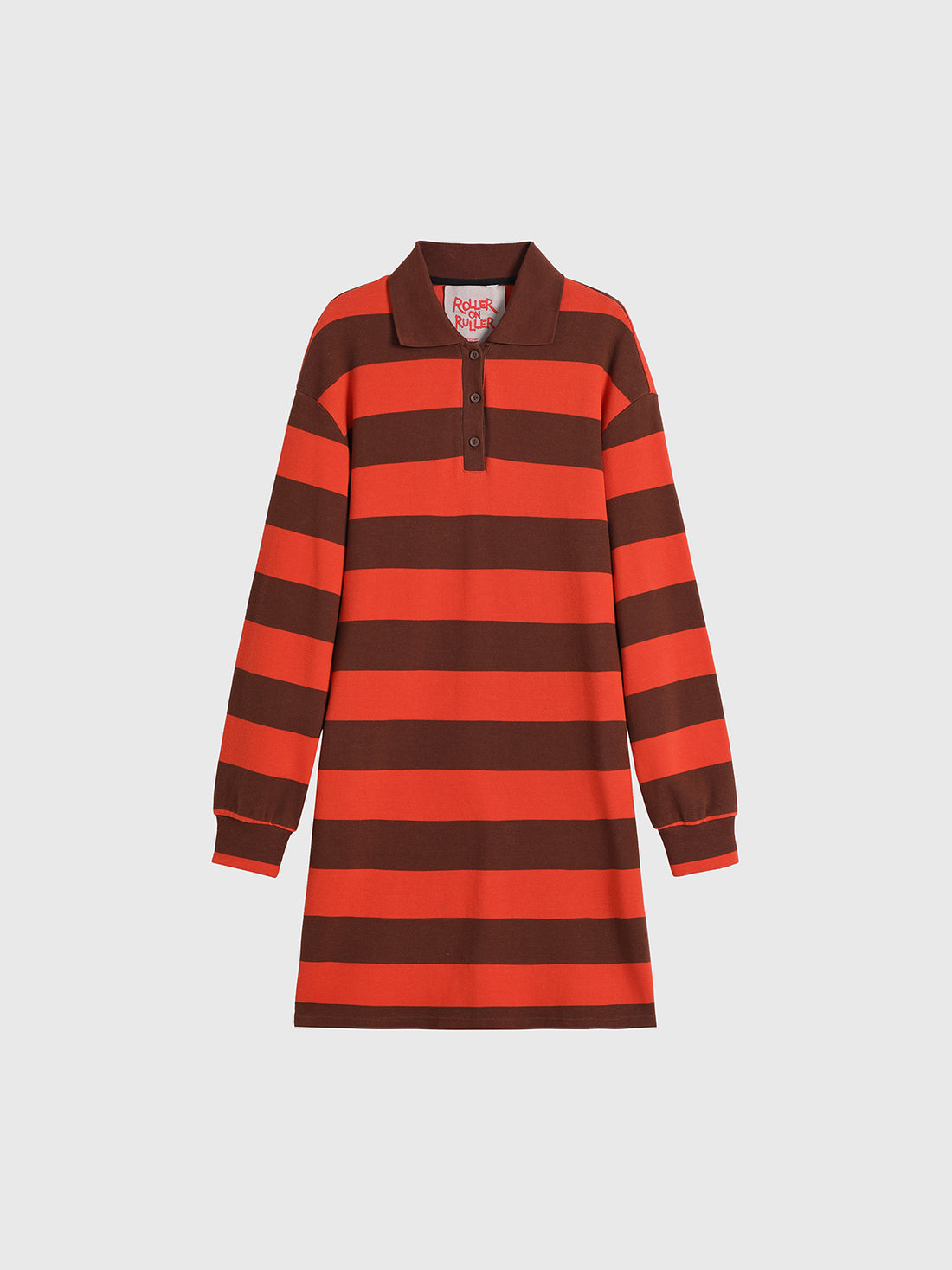 Canteen Stripe Polo Dress – Rust Cocoa