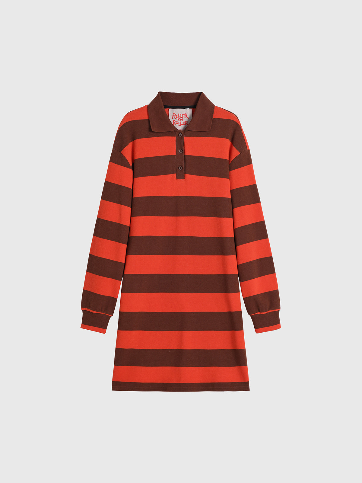 Canteen Stripe Polo Dress – Rust Cocoa
