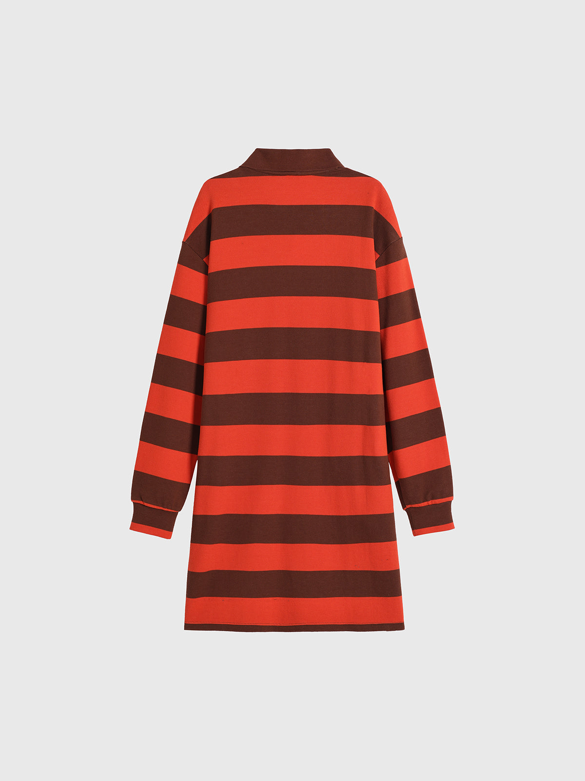 Canteen Stripe Polo Dress – Rust Cocoa