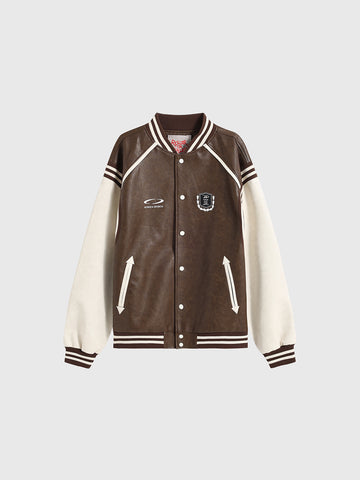 Backstage Echo Varsity Jacket - Cocoa Cream