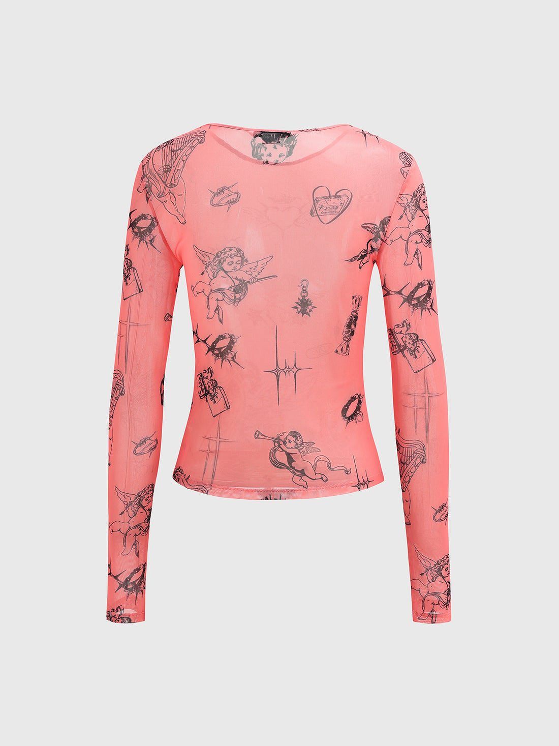 Angel Glowoff Mesh Top - Neon Blush