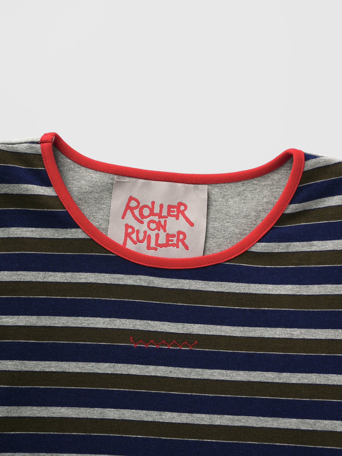 Offbeat Stripe Fitted Tee - Grey Black
