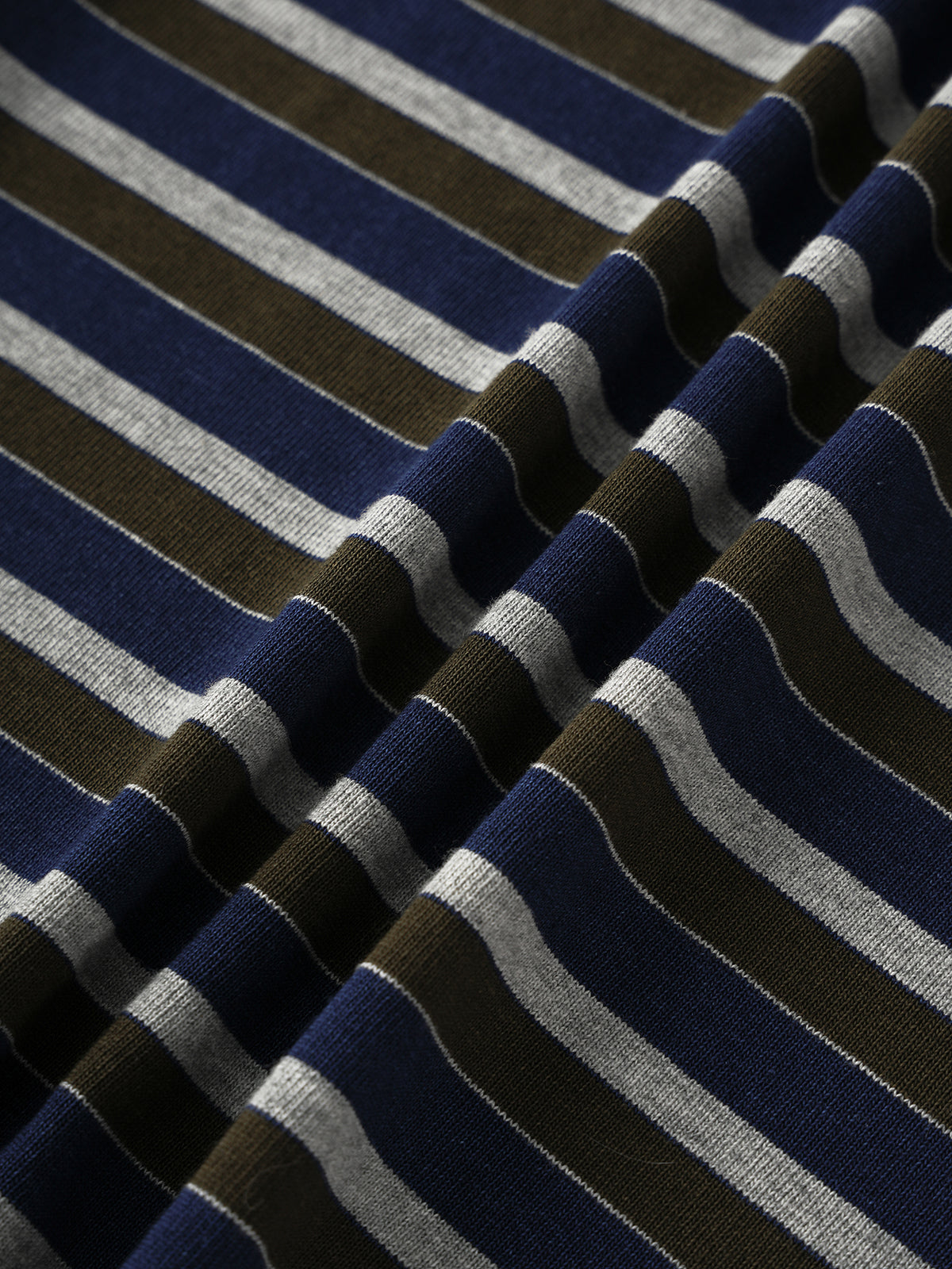 Offbeat Stripe Fitted Tee - Grey Black