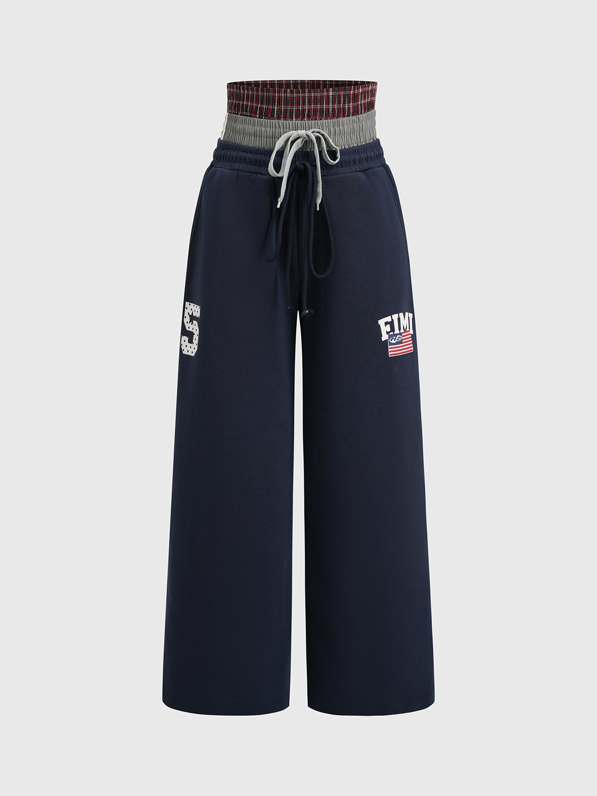 Bleachers Wide Pants – Navy Maroon