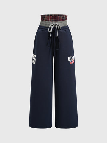 Bleachers Wide Pants – Navy Maroon