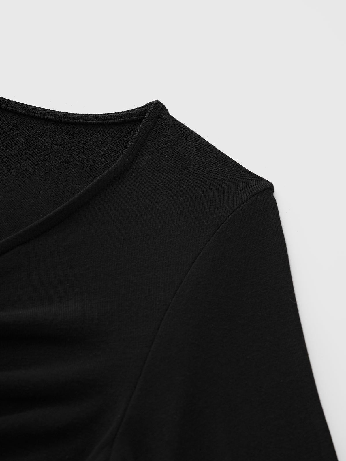 Two Stories Slim Sleeve Top – Jet Black