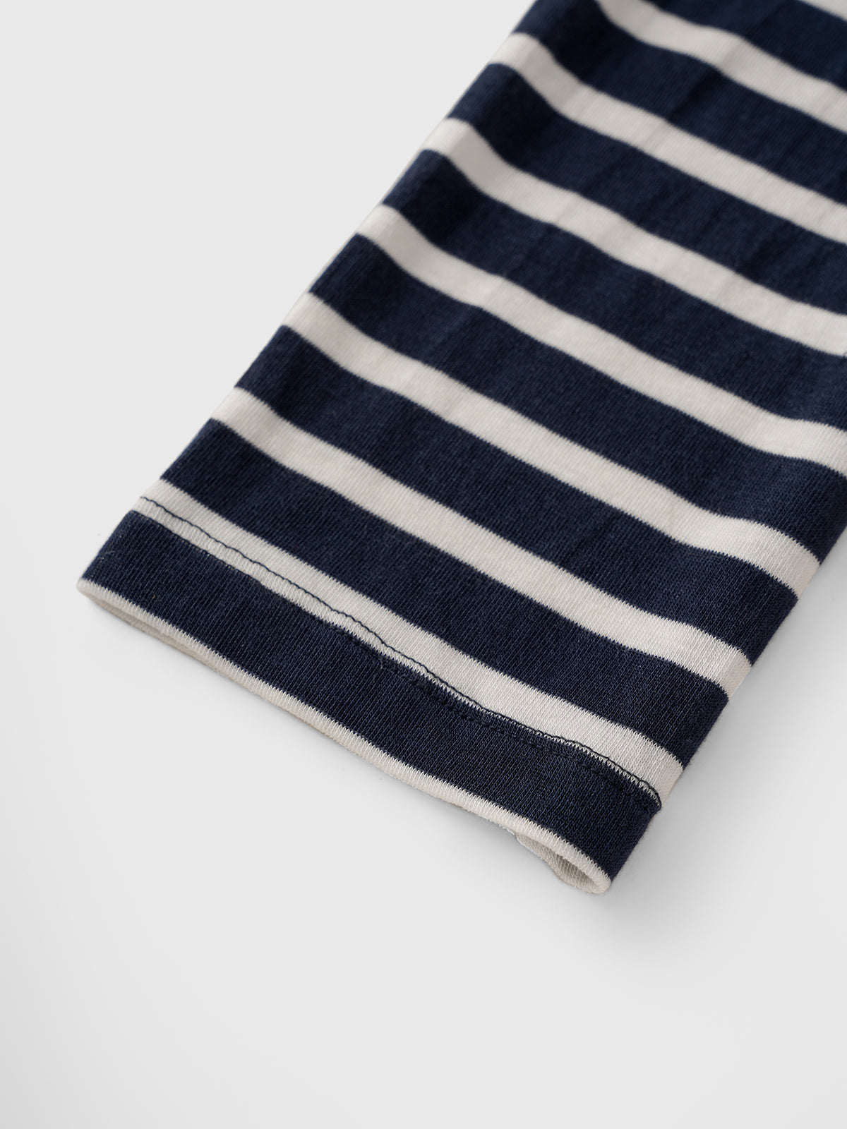 Tilted Shoulder Stripe Sleeve Top - Black White