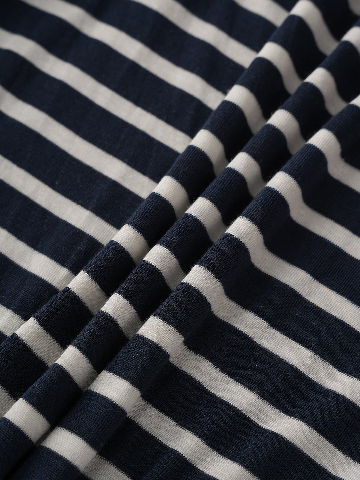 Tilted Shoulder Stripe Sleeve Top - Black White