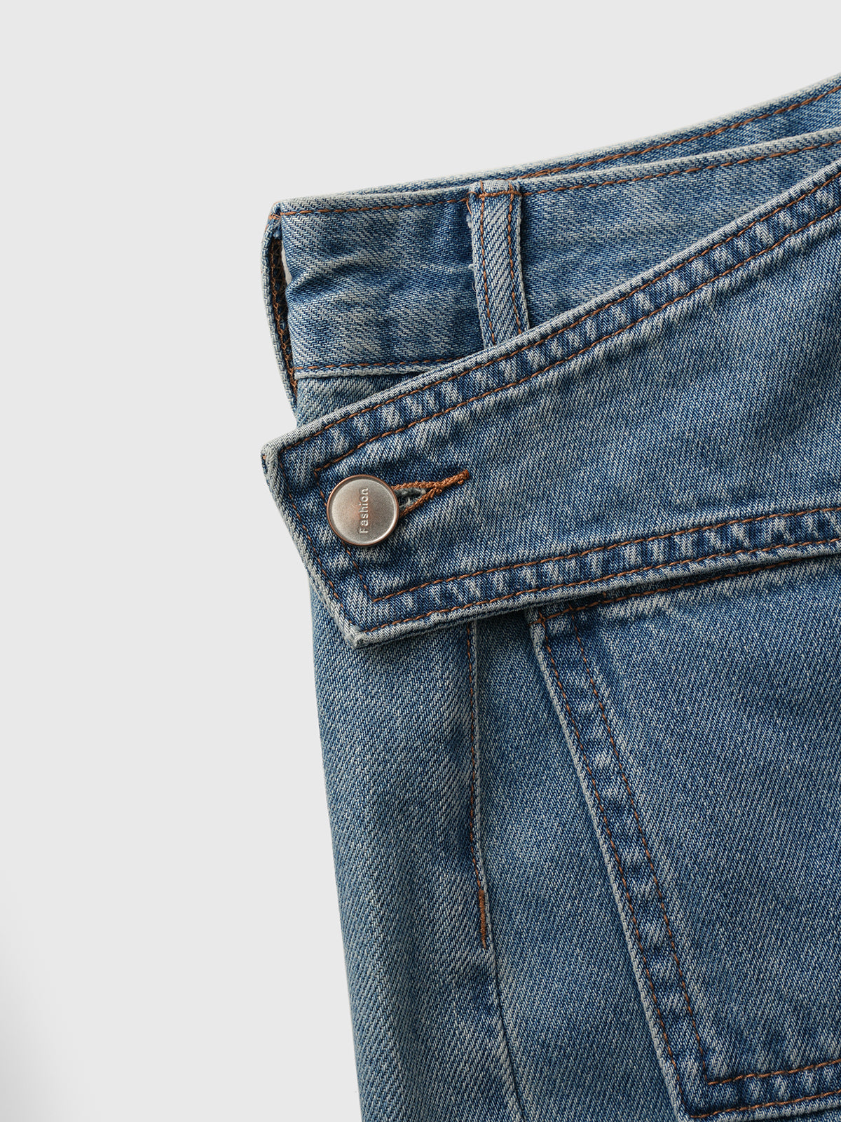 Stack Trick Wide Jeans – Washed Blue