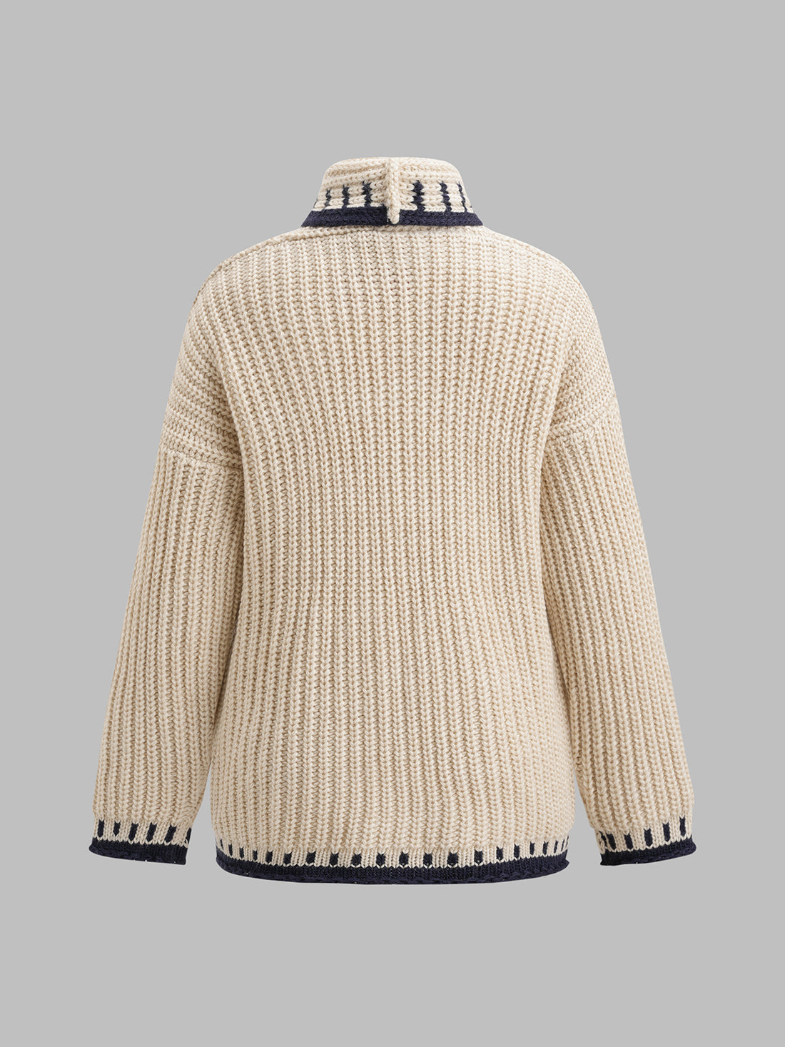 Half-Past Cozy Cardigan – Cream Navy