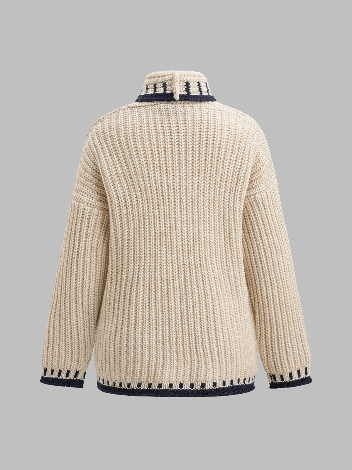 Half-Past Cozy Cardigan – Cream Navy